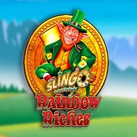 Slingo Rainbow Riches slot logo by Gaming Realms at Casino RodosSlingo Rainbow Riches