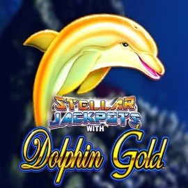 Logo of Dolphin Gold with Stellar Jackpots from Lightning Box Game at Casino Rodos