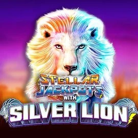 Stellar Jackpots with Silver Lion slot logo by Lightning Box Game at Casino RodosStellar Jackpots with Silver Lion
